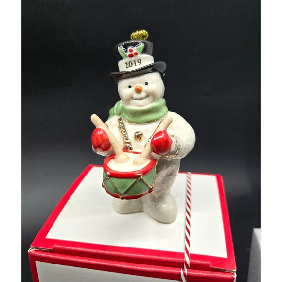 2019 Lenox Snowy Beat Snowman Ornament Collectible Porcelain ornament with Box M - Picture 1 of 6